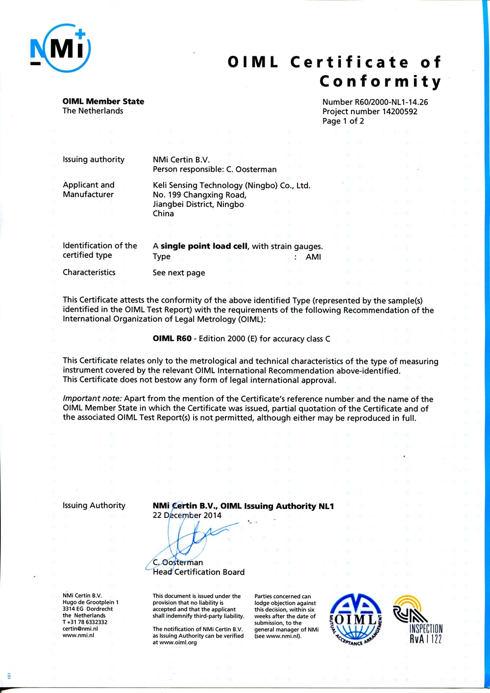 OIML-AMI��2kg-500kg)