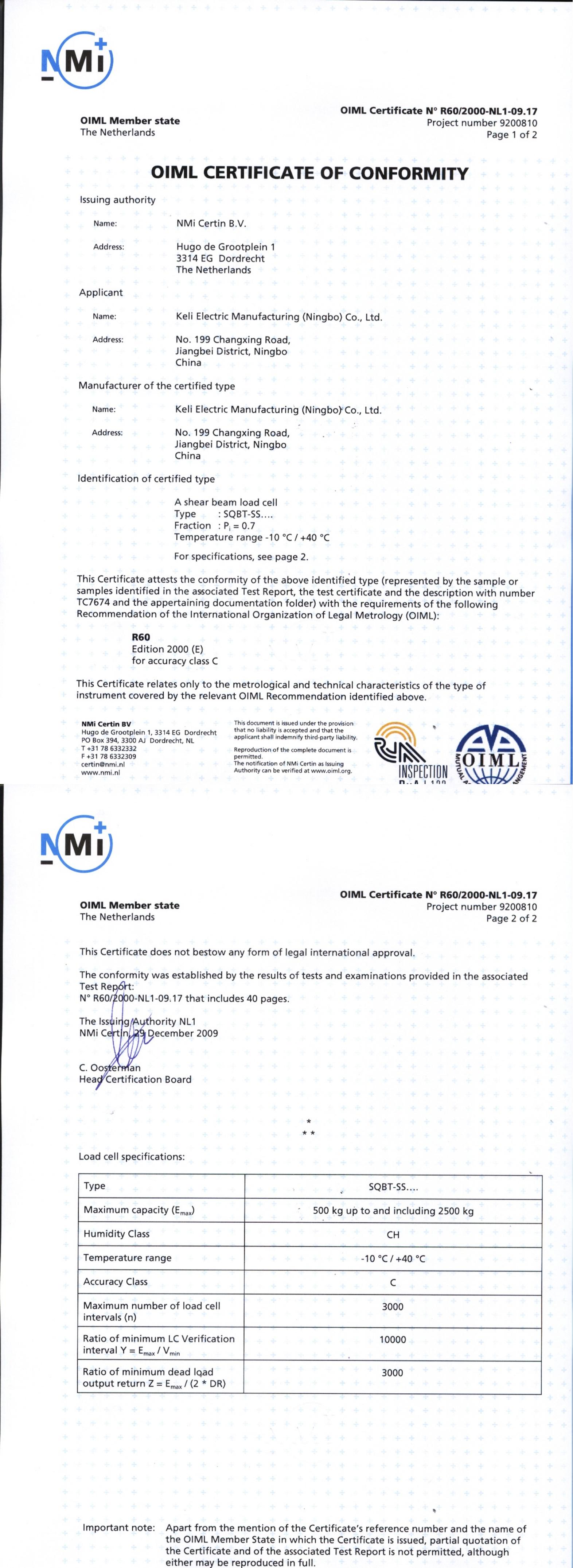 OIML-SQBT-SS��500kg-2500kg��